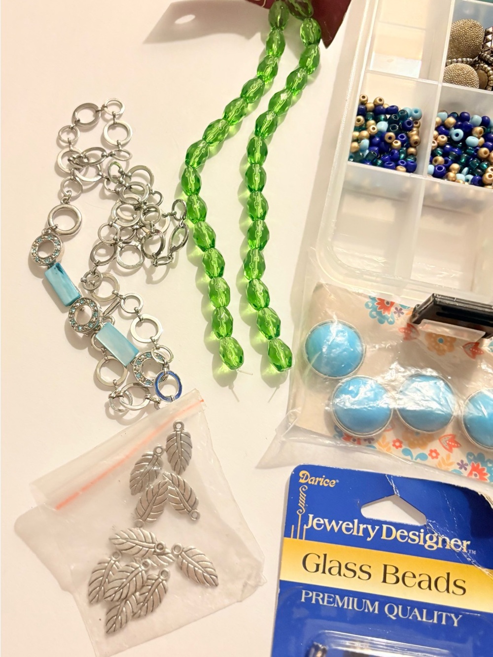 Assorted Jewelry Making Kit with Beads and Charms - Turquoise, Teal, Green, Pink - Picture 5 of 9